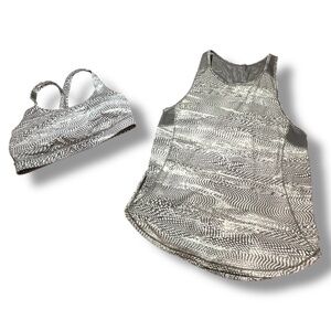 LULULEMON SCULPT TANK II Sz 6 + Matching Sports Bra Sz 8 in Metal Gray
